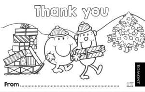 Mr Men Colour-In Thank You Card